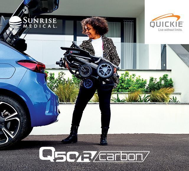 QUICKIE Q50 R Carbon - Eén van 's werelds lichtste opvouwbare rolstoelen van Carbon.. Maak direct een afspraak!